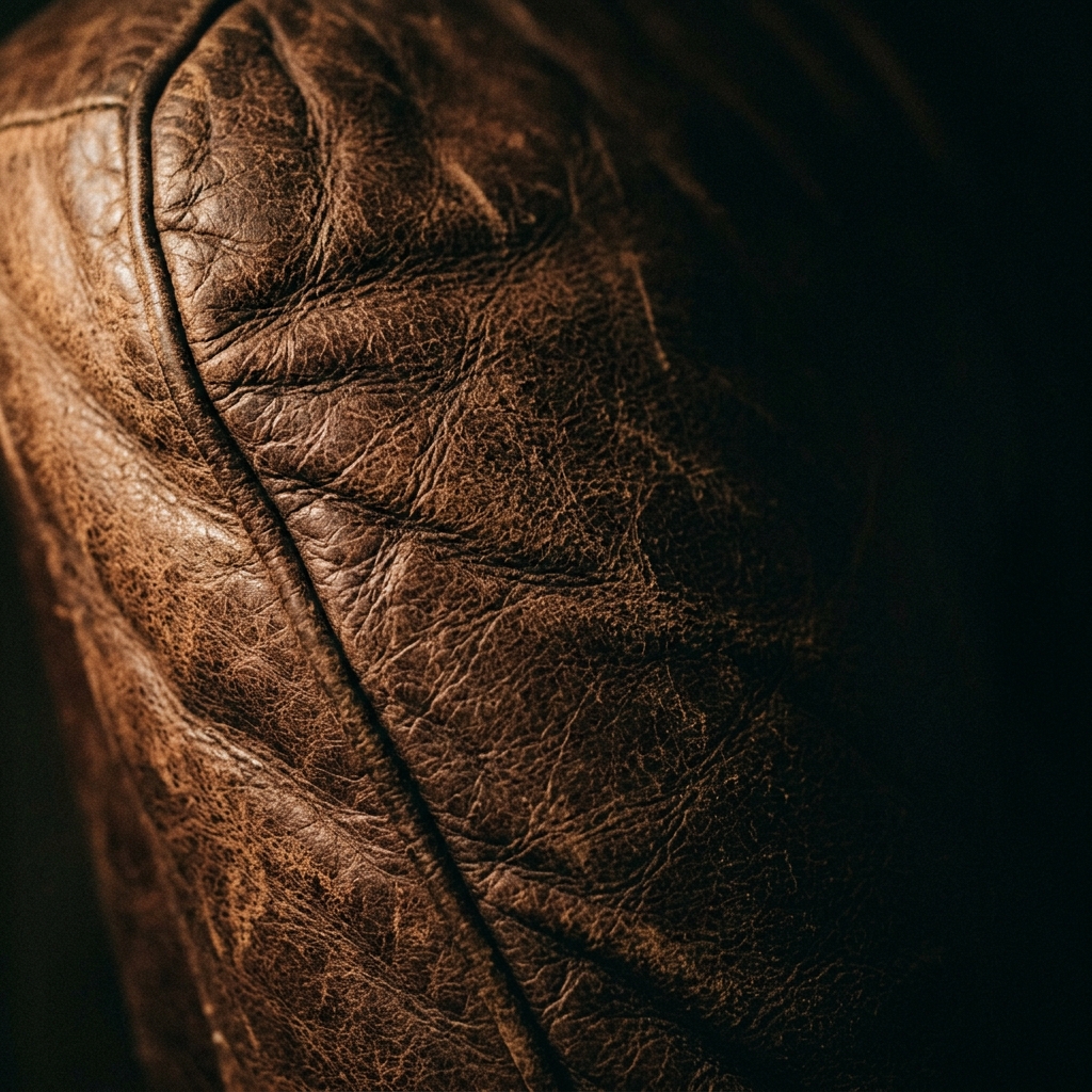 dark leather journal on a weathered desk